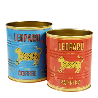 Storage tins (set of 2) - LEOPARD