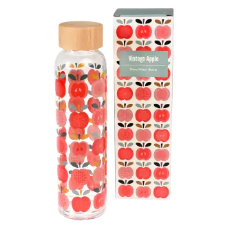 Glass water bottle 420ml - Vintage Apple