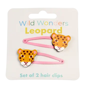 Hair clips (set of 2) - Wild Wonders leopard