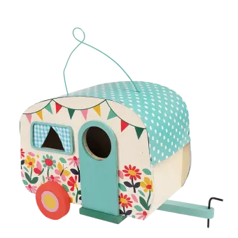 Caravan birdhouse decoration - Butterfly Garden