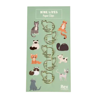 Cat paper clips (set of 5) - Nine Lives