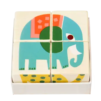 Wooden puzzle cubes - Wild Wonders