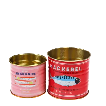 Mini storage tins (set of 2) - Fish MACKEREL & ANCHOVIES