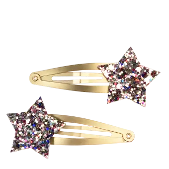 Glitter hair clips (set of 2) - Fairies in the Garden star