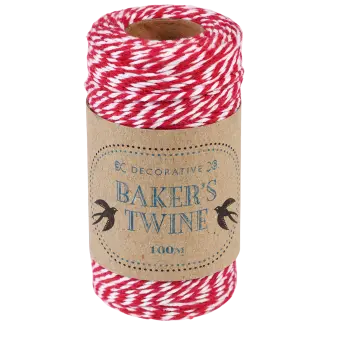 Roll of twine (100m) - Red and white