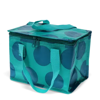 Spotlight blue on turquoise lunch bag