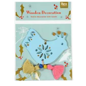 Wooden hanging Christmas decoration - Pink tree