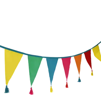 Colourful tasselled cotton bunting (3 metres)