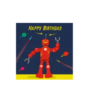Birthday card - Sci-fi robot