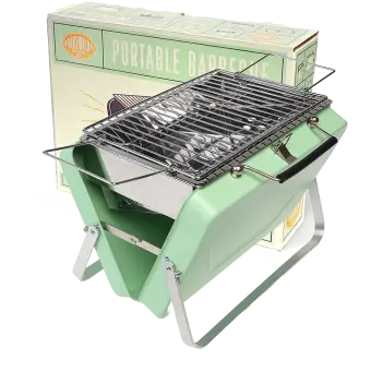 Portable suitcase BBQ - Pistachio