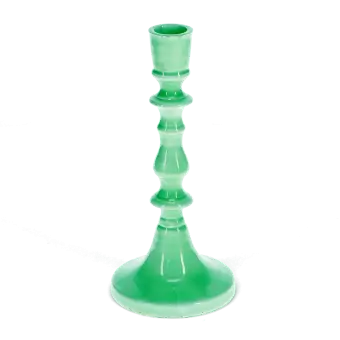 Enamel candlestick (19cm) - Green