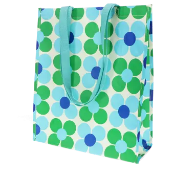 Shopping bag - Daisy blue and green