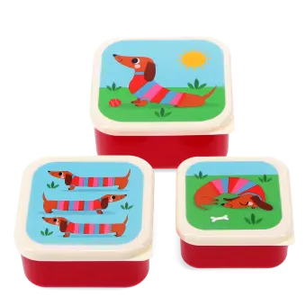 Snack boxes (set of 3) - Sausage Dog