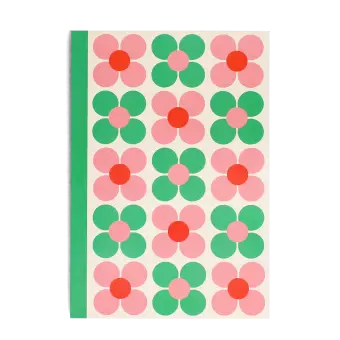 A5 notebook - Pink and green Daisy
