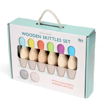 Wooden skittles set