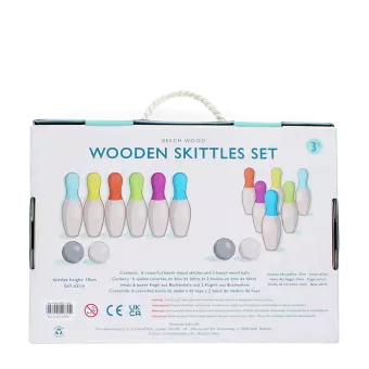 Wooden skittles set