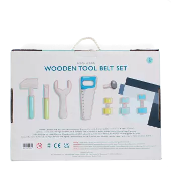 Wooden tools and tool belt playset