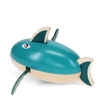 Wooden wind-up bath toy - Shark
