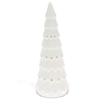 Matt ceramic LED decoration - Large Christmas tree