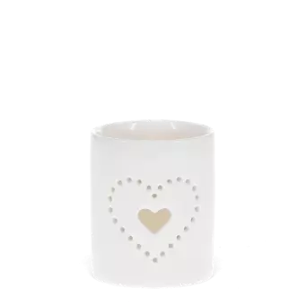 Glossy ceramic tealight holder - Heart