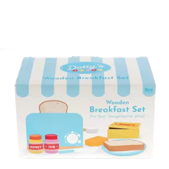 Wooden toy toaster playset