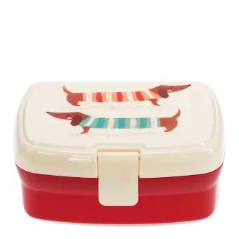 Lunch box with tray - Sausage Dog (pattern)