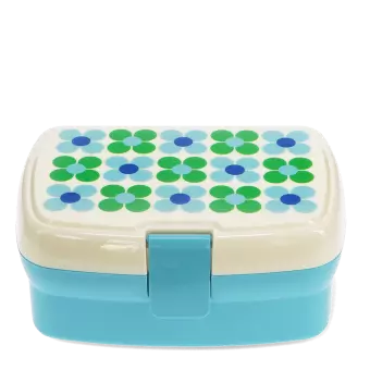 Lunch box with tray - Blue and green Daisy