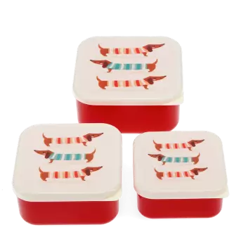 Snack boxes (set of 3) - Sausage Dog (pattern)
