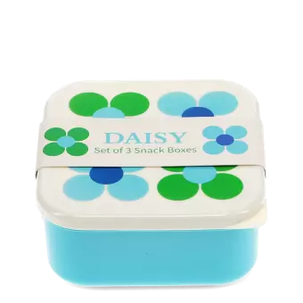 Snack boxes (set of 3) - Blue and green Daisy