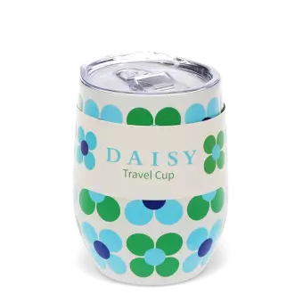 Travel cup 350ml - Blue and green Daisy