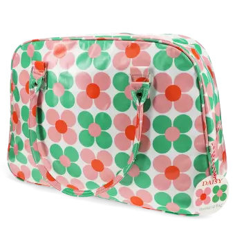 Weekend bag - Pink and green Daisy