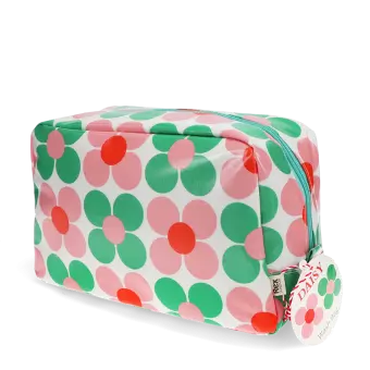 Wash bag - Pink and green Daisy