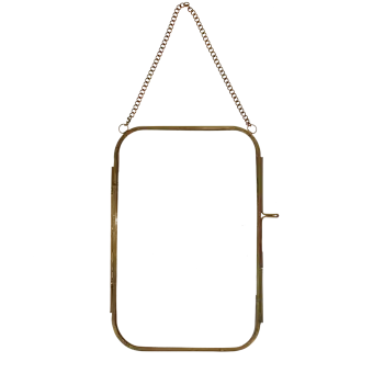 Rounded hanging brass frame 13x20cm
