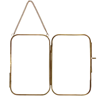 Rounded hanging brass frame 13x20cm