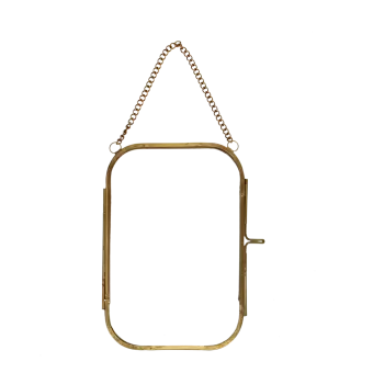 Rounded hanging brass frame 10x15cm