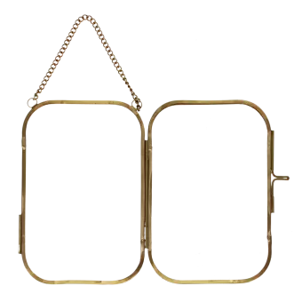 Rounded hanging brass frame 10x15cm