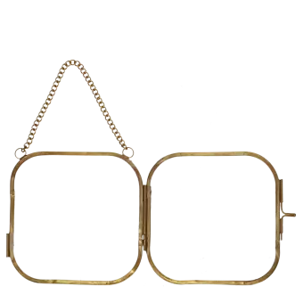 Rounded hanging brass frame 10x10cm