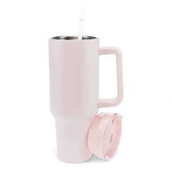 Travel tumbler with handle (1.2Ltr) - Light pink