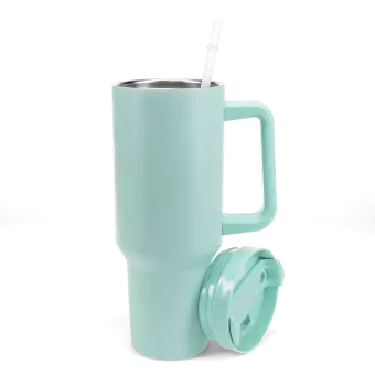 Travel tumbler with handle (1.2Ltr) - Eggshell blue