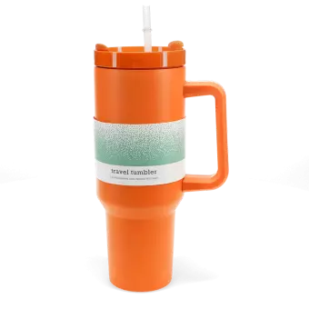 Travel tumbler with handle (1.2Ltr) - Orange