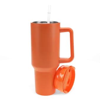 Travel tumbler with handle (1.2Ltr) - Orange
