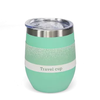 Rubber coated travel cup 350ml - Mint green