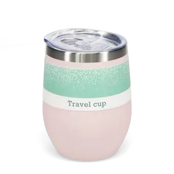 Rubber coated travel cup 350ml - Pink