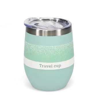 Rubber coated travel cup 350ml - Eggshell blue