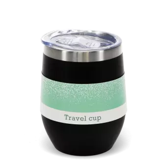 Rubber coated travel cup 350ml - Black