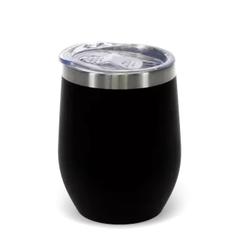 Rubber coated travel cup 350ml - Black
