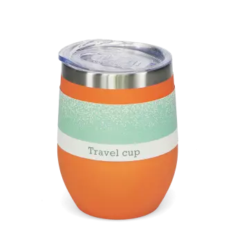 Rubber coated travel cup 350ml - Orange