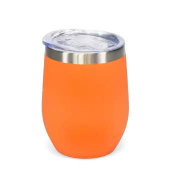 Rubber coated travel cup 350ml - Orange