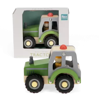 Wooden push along vehicle toy - Tractor (green)