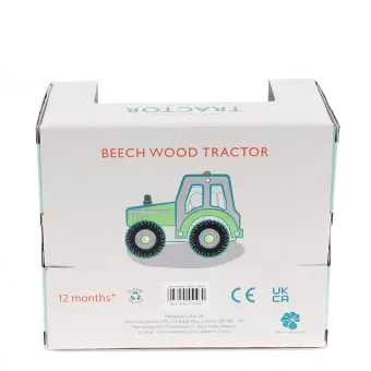 Wooden push along vehicle toy - Tractor (green)